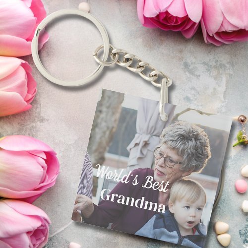 Worlds best Grandma simple personnalized Keychain