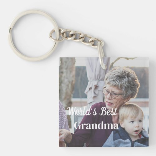 Worlds best Grandma simple personnalized Keychain