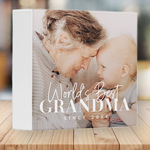 World's Best Grandma Since 20XX Simple Chic Photo 3 Ring Binder