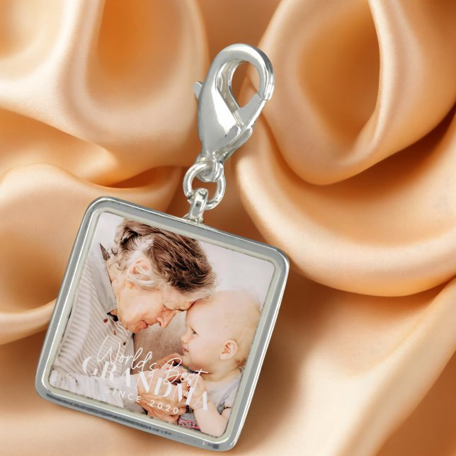World's Best Grandma Since 20XX Simple Chic Photo Charm (Creator Uploaded)