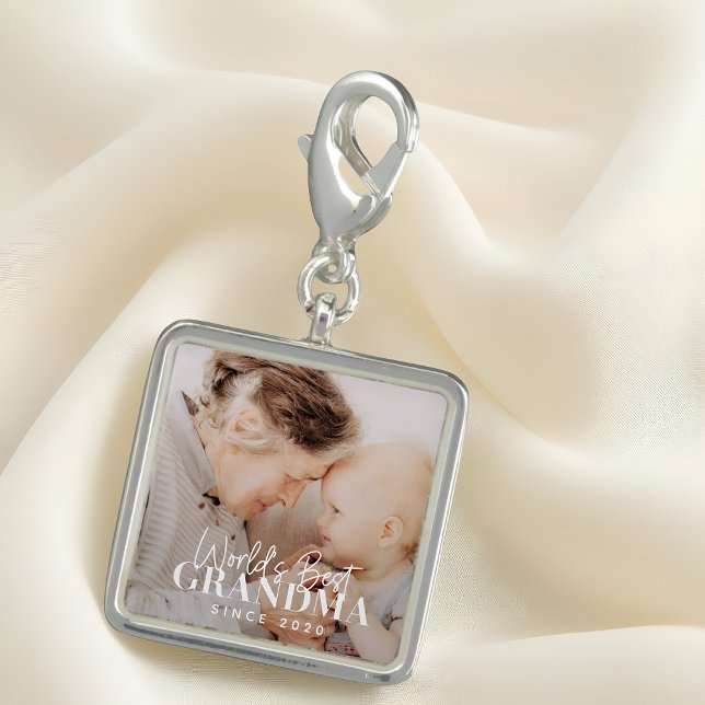 World's Best Grandma Since 20XX Simple Chic Photo Charm (Creator Uploaded)