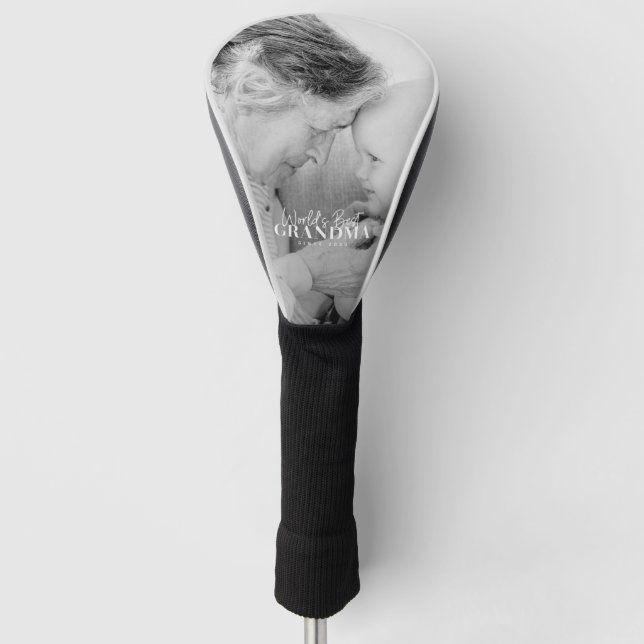 World's Best Grandma Since 20XX Simple Chic Photo Golf Head Cover (Front)