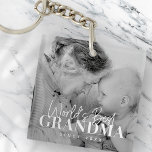 World's Best Grandma Since 20XX Simple Chic Photo Keychain<br><div class="desc">This simple and modern design is composed of serif and cursive typography and add a custom photo</div>