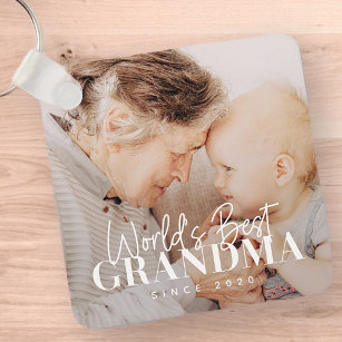 World's Best Grandma Since 20XX Simple Chic Photo Keychain