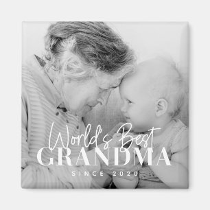 World's Best Grandma Since 20XX Simple Chic Photo Magnet