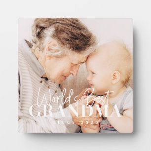 World's Best Grandma Since 20XX Simple Chic Photo Plaque