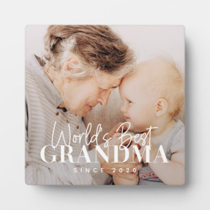World's Best Grandma Since 20XX Simple Chic Photo Plaque
