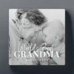 World's Best Grandma Since 20XX Simple Chic Photo Plaque<br><div class="desc">This simple and modern design is composed of serif and cursive typography and add a custom photo</div>