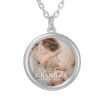 World's Best Grandma Since 20XX Simple Chic Photo Silver Plated Necklace