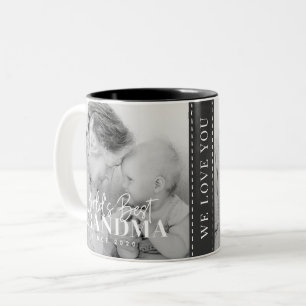 World's Best Grandma Since 20XX Simple Chic Photo Two-Tone Coffee Mug
