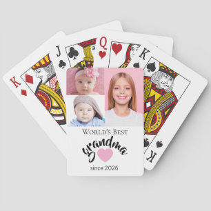 Worlds Best Grandma Since Year 3 Photo Cute  Poker Cards