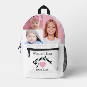 Worlds Best Grandma Since Year 3 Photo Cute Printed Backpack