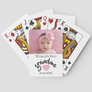 Worlds Best Grandma Since Year Photo Cute Poker Cards