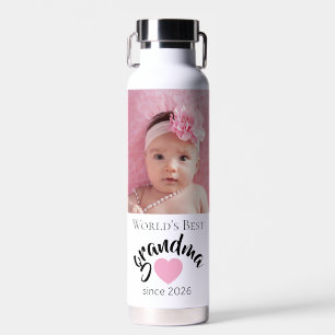 Worlds Best Grandma Since Year Photo Cute Water Bottle