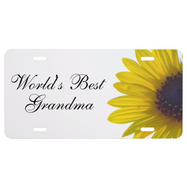 World's Best Grandma Sunflower License Plate (Front)