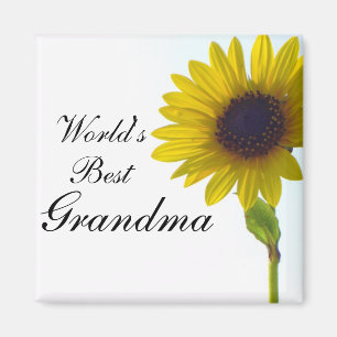 World's Best Grandma Sunflower Magnet