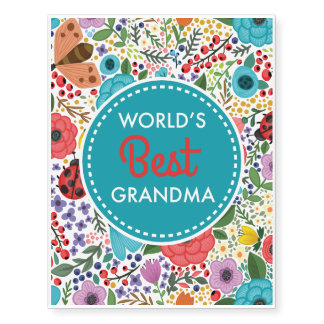 World's Best Grandma Temporary Tattoos