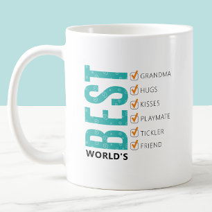 Worlds Best Grandmother Customizable Checklist Coffee Mug