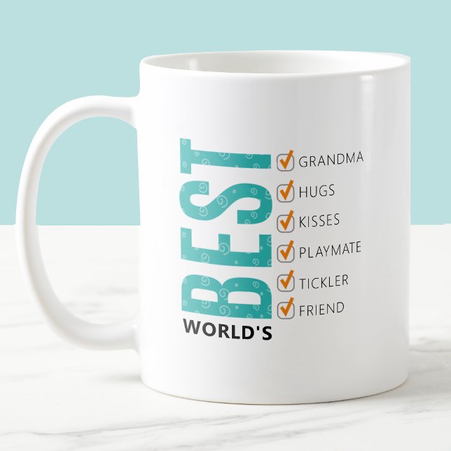 Worlds Best Grandmother Customizable Checklist Coffee Mug (Creator Uploaded)