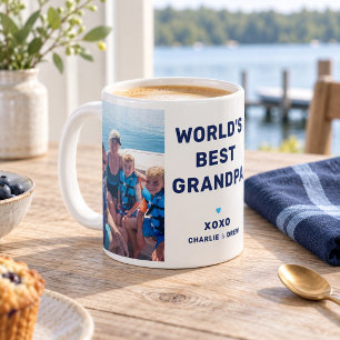 Worlds Best Grandpa 2 Photo Keepsake Coffee Mug