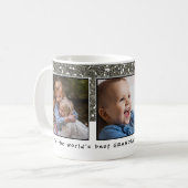 World's Best Grandpa 3 Photo Collage Custom Name Coffee Mug (Front Left)