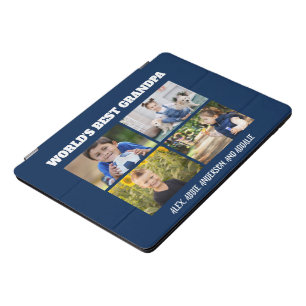 World's Best Grandpa 4 Grandchild Photo Blue iPad Pro Cover