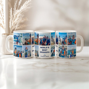 Worlds Best Grandpa 8 Photo Collage Coffee Mug
