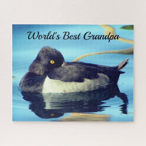 Worlds Best Grandpa Bird Resting Duck Grandfather Jigsaw Puzzle