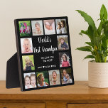 World's Best Grandpa Black  12 Photo Collage  Plaque<br><div class="desc">Make your grandfather feel special with this "World's best grandpa  plaque as father's day gift. Can also  gift it for other occasions like birthday, grandparents day, Christmas, etc</div>
