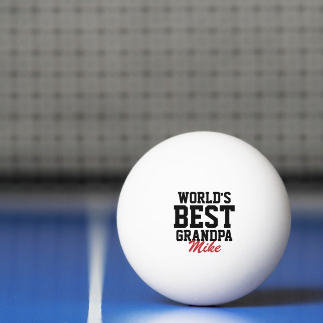 World's Best Grandpa Black and Red Father's Day Ping-Pong Ball (Net)