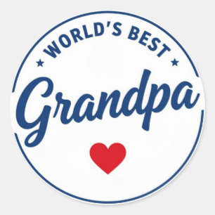 World's Best Grandpa Classic Round Sticker