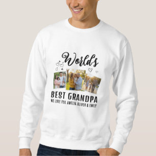 World's Best Grandpa Custom 3 Photo Collage Sweatshirt