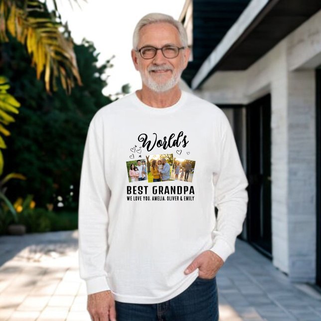 World's Best Grandpa Custom 3 Photo Collage Sweatshirt (Creator Uploaded)