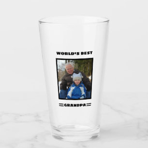 World's Best Grandpa Custom Photo Personalized Glass