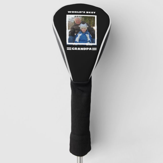 World's Best Grandpa Custom Photo Personalized Golf Head Cover (Front)