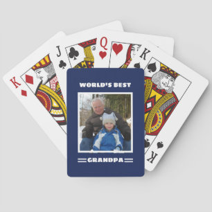 World's Best Grandpa Custom Photo Personalized Poker Cards