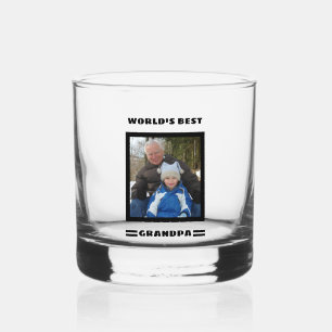 World's Best Grandpa Custom Photo Personalized Whiskey Glass