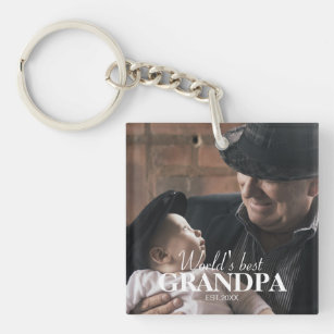 World's Best Grandpa Custom Photo Unique Keepsake Keychain