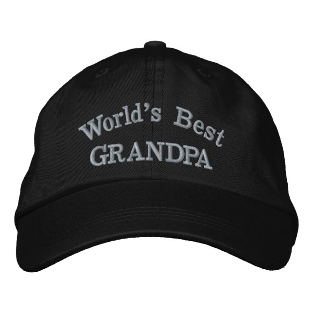 World's Best Grandpa Embroidered Baseball Cap (Front)