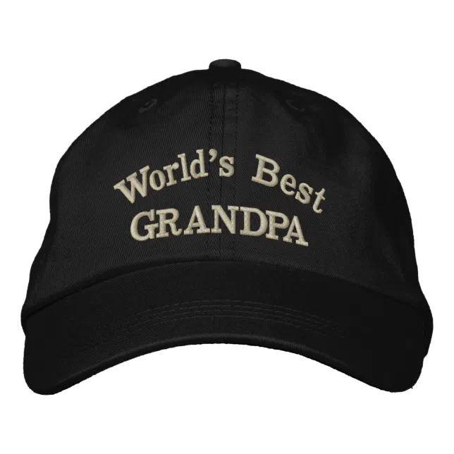 World's Best Grandpa Embroidered Baseball Cap | Zazzle