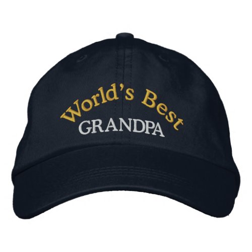 Worlds Best Grandpa Embroidered Baseball CapHat Embroidered Baseball Hat
