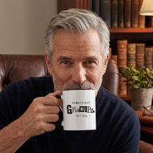 World's Best Grandpa Est Fun Saying Black White