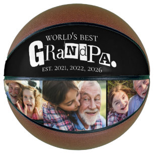 World's Best Grandpa Est Photo Collage Basketball