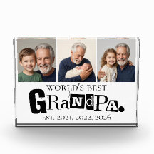 World's Best Grandpa Est Year 3 Photo Collage 