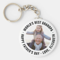 World's Best Grandpa Father's Day Photo Gift Keychain