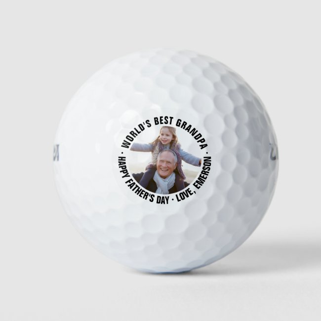 World's Best Grandpa Father's Day Photo Golf Balls