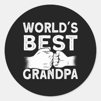 Worlds Best Grandpa Grandad New Grandpa Classic Round Sticker