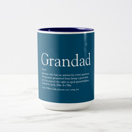 Worlds Best Grandpa Grandad Papa Definition Two_Tone Coffee Mug