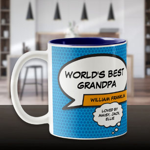 World's Best Grandpa Grandfather Personalized Two-Tone Coffee Mug