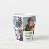 World's Best Grandpa Instagram Photo Collage Name Latte Mug (Front)